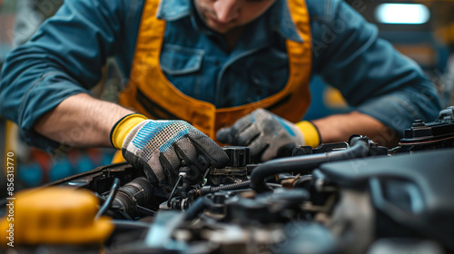 a mechanic working in the workshop 