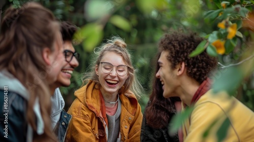 Friends Enjoy A Fun Time In The Park, Their Laughter Echoing Around