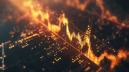 Financial graph background. Financial technical graphs with business market data and growth concept background - Generative AI