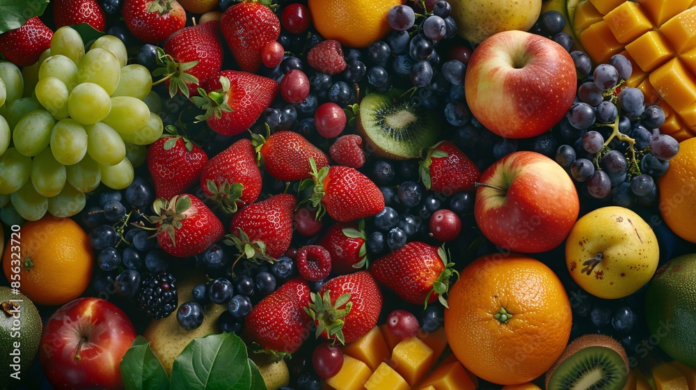 Mixed selection of colorful fruits and berries. Mixed selection of colorful fruits and berries.