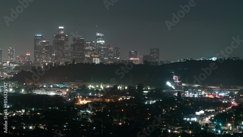 Wallpaper Mural Timelapse of city lights of Los Angeles in California, USA Torontodigital.ca
