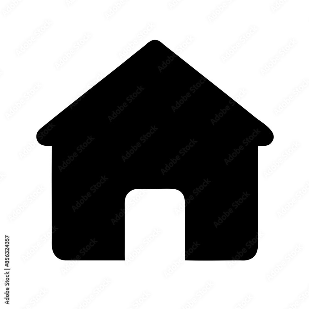 Black vector illustration of a house with a door on a transparent background. Ideal for real estate designs, home graphics, and architectural illustrations Black vector illustration of a house with a door on a transparent background. Ideal for real estate designs, home graphics, and architectural illustrations