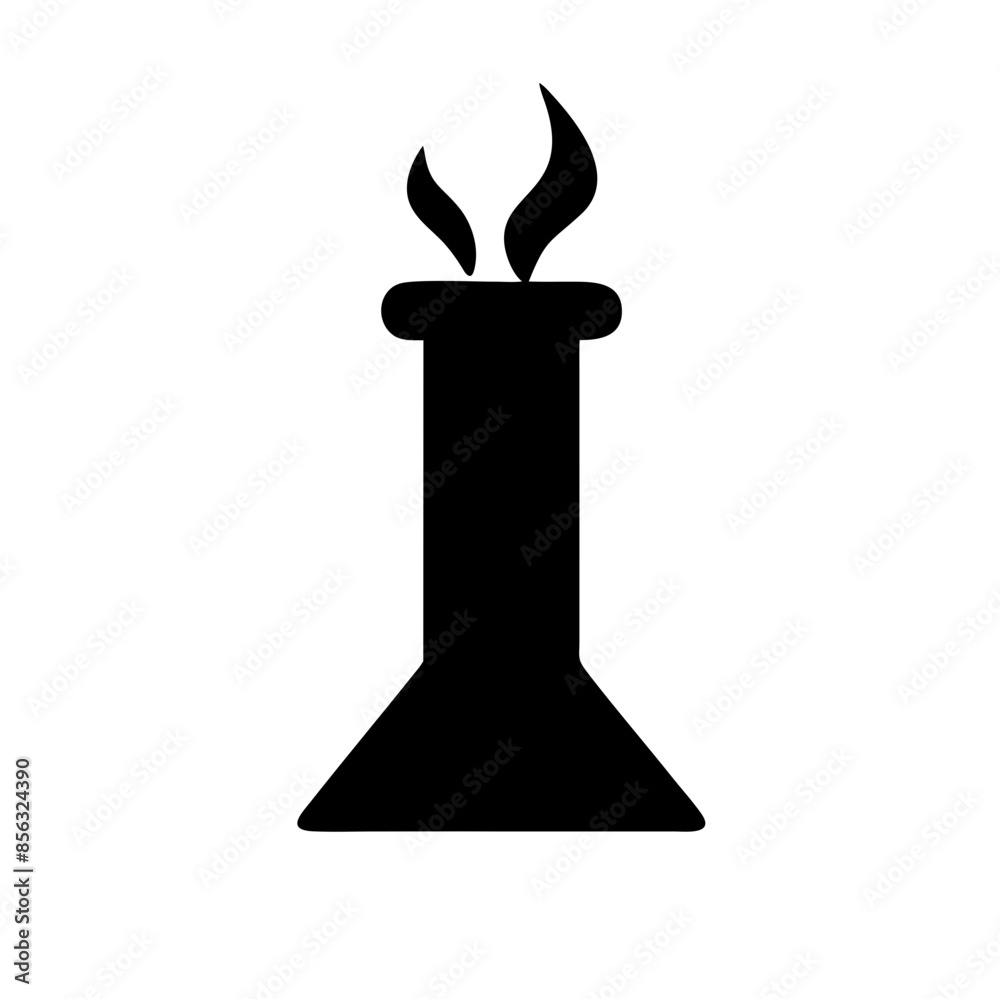 Black vector illustration of a Bunsen burner on a transparent background. Perfect for laboratory equipment visual, science experiments, and educational designs Black vector illustration of a Bunsen burner on a transparent background. Perfect for laboratory equipment visual, science experiments, and educational designs