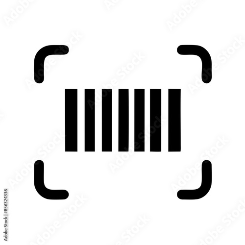 Black vector illustration of a barcode scanner on a transparent background. Perfect for retail technology graphics, inventory management designs