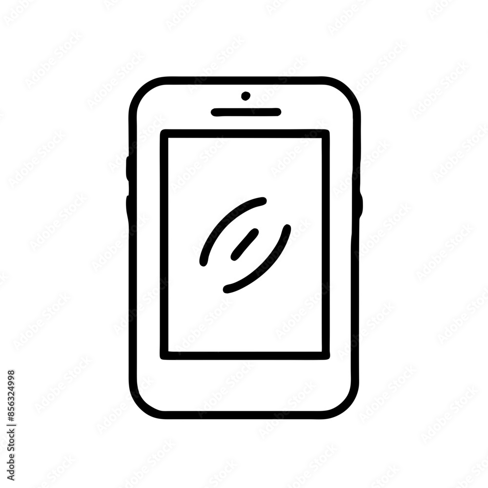 Black and white vector illustration of a cell phone on a transparent background. Perfect for technology projects, app interfaces, communication Black and white vector illustration of a cell phone on a transparent background. Perfect for technology projects, app interfaces, communication