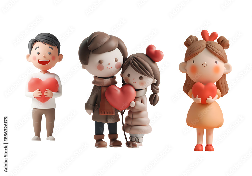 Sweet Couple Illustrations: Man and Woman with Red Heart, Love 3D Cartoon Render, Isolated on Transparent Background, PNG Sweet Couple Illustrations: Man and Woman with Red Heart, Love 3D Cartoon Render, Isolated on Transparent Background, PNG