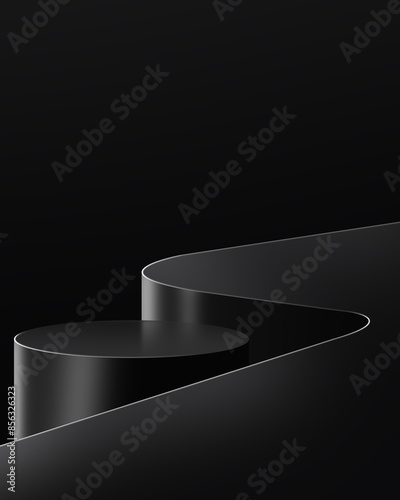 abstract background black podium 