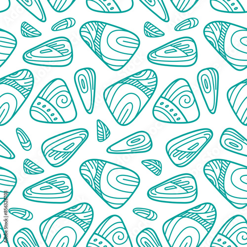 Seamless vector pattern with rocks. Marine background. Underwater life. Good for textiles, wrapping paper, wallpaper.