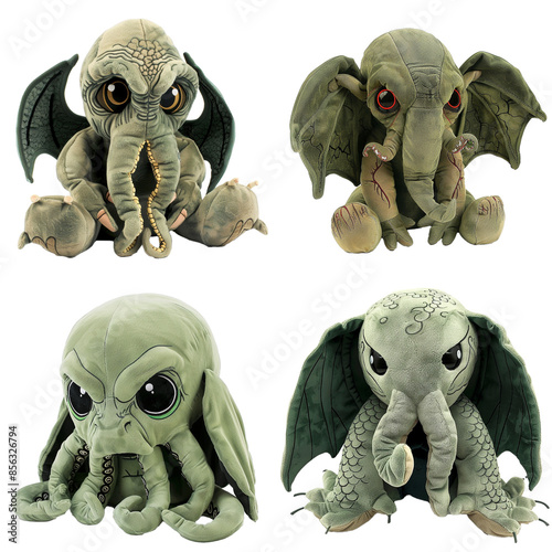 cthulu stuffed animals isolated PNG variety pack photo