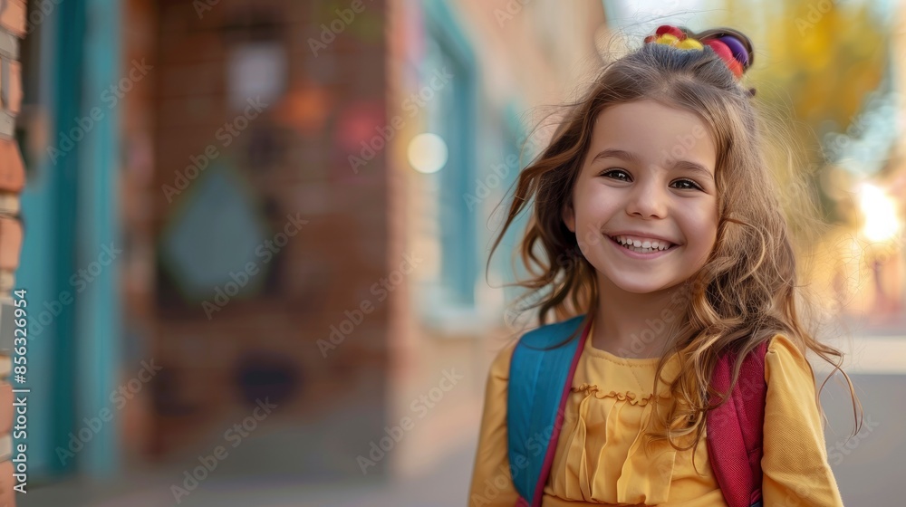 Back To School On The First Day Of Registration, Filled With Anticipation And Smiles Back To School On The First Day Of Registration, Filled With Anticipation And Smiles