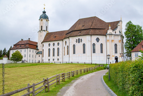 Pilgrimage Church of Wieskirche. Bavaria. Alps