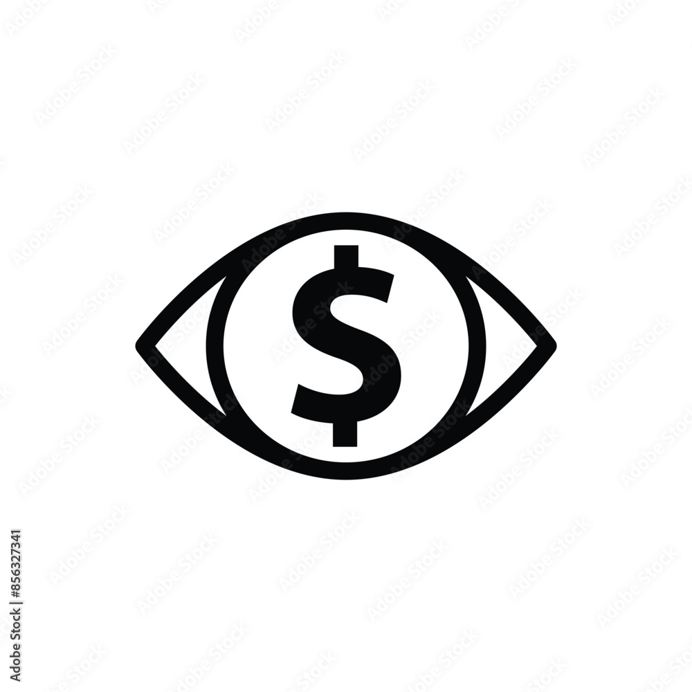 Business icon. Eye icon with money sign vector Business icon. Eye icon with money sign vector