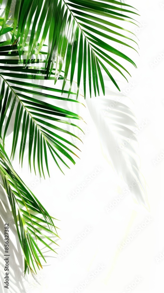 Fototapeta premium palm leaf isolate on white background clipping path
