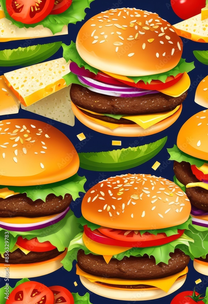 juicy classic cheeseburger fresh melted cheddar sesame seed bun, lettuce, tomato, pickles, savory, delicious, fast, food, beef, american, cuisine, tasty juicy classic cheeseburger fresh melted cheddar sesame seed bun, lettuce, tomato, pickles, savory, delicious, fast, food, beef, american, cuisine, tasty