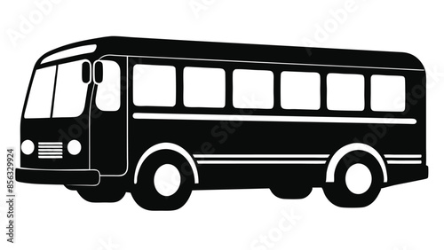 silhouette bus vector illustration isolated on white background