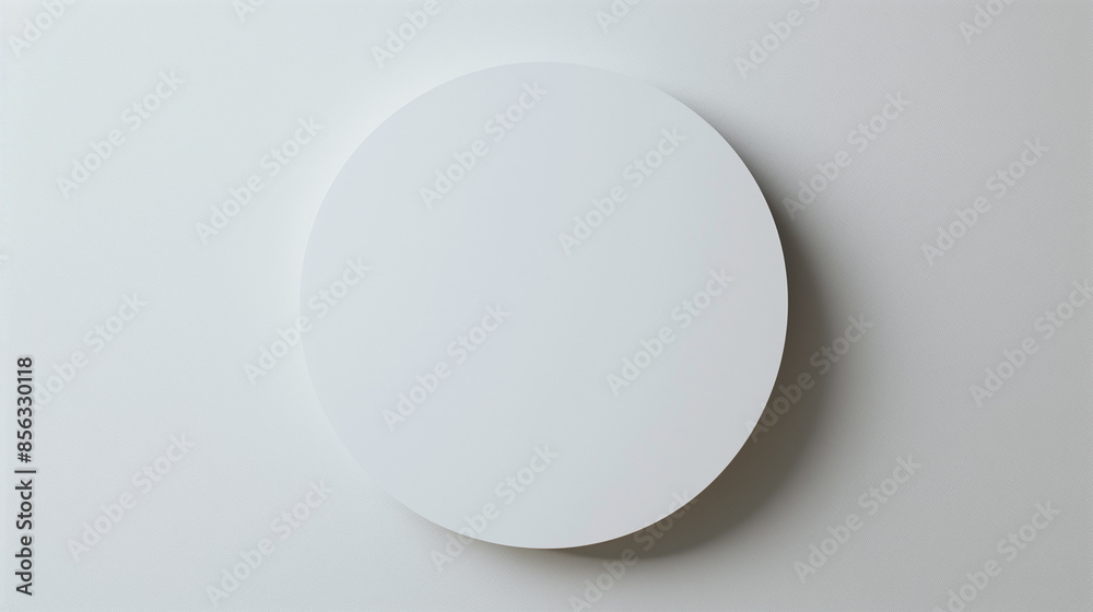 white round frame on a white wall, podium on a flat surface, empty surface, blank for text or product white round frame on a white wall, podium on a flat surface, empty surface, blank for text or product