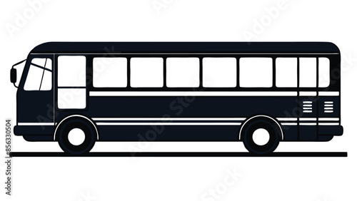 Silhouette school bus vector illustration on white background