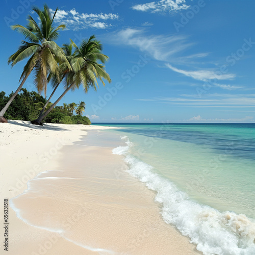 beach with palm trees