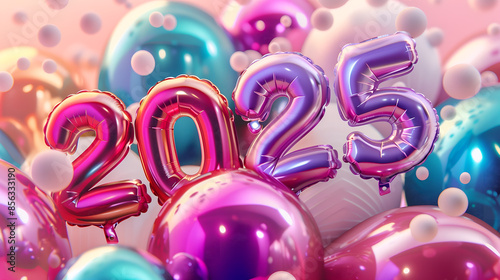 2025 new year balloons glossy