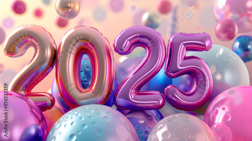 2025 new year balloons glossy