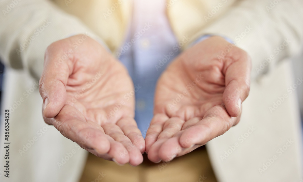 Business, charity and hands of person open in office asking for finance support, giving and help. Professional, corporate and palm of worker with gesture for donation, financial aid and investment Business, charity and hands of person open in office asking for finance support, giving and help. Professional, corporate and palm of worker with gesture for donation, financial aid and investment