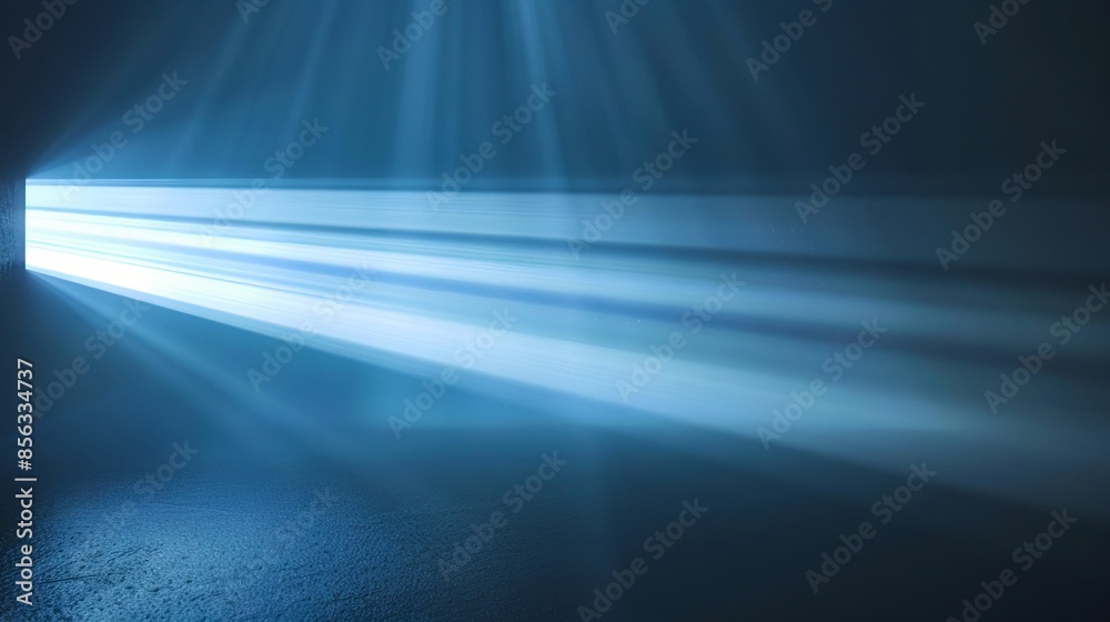 A light beam coming out of a dark room. A light beam coming out of a dark room.