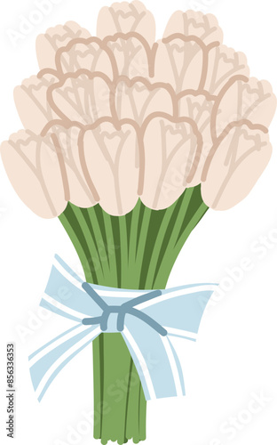 Bride bouquet for wedding photo book, invitations, cards, templates. Vector doodle isolated on white background.