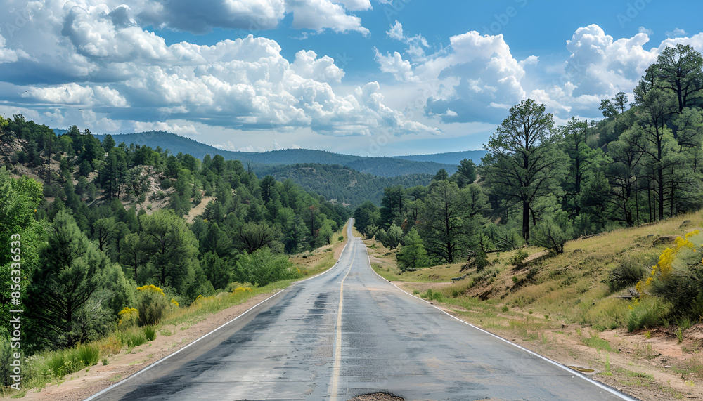 asphalt highway and Natural Landscape background asphalt highway and Natural Landscape background