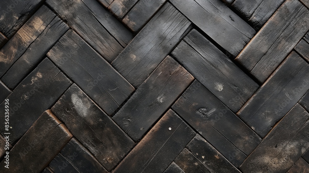Background with weathered 3D wood herringbone texture, AI-generative Background with weathered 3D wood herringbone texture, AI-generative