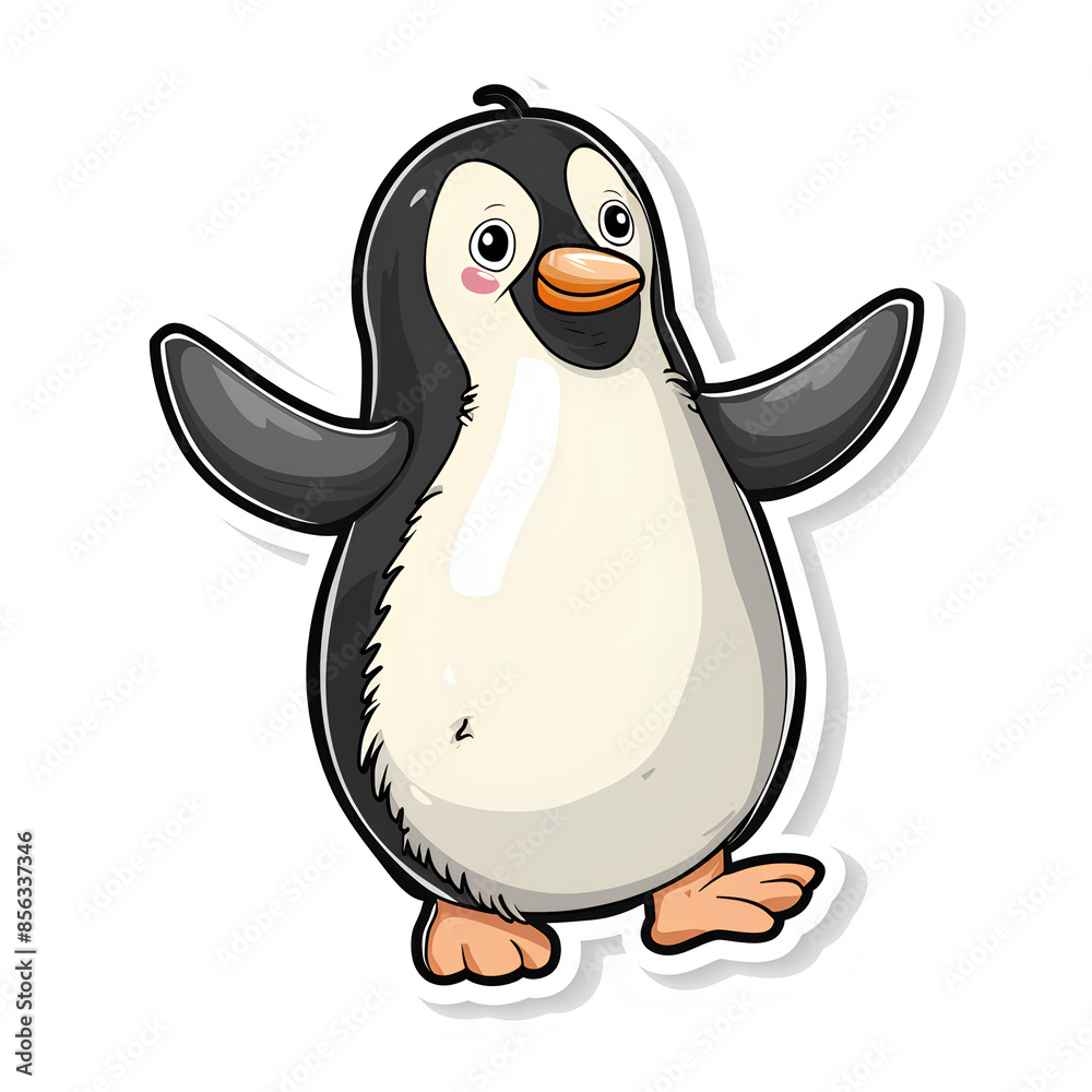 Fototapeta premium cute penguin sticker 