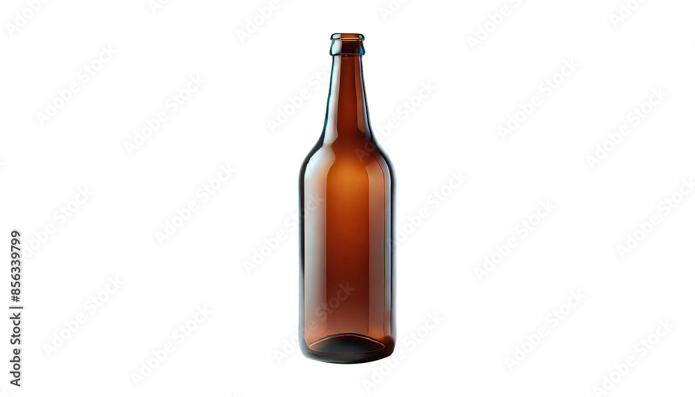 Empty brown glass bottle isolated on transparent or white background Empty brown glass bottle isolated on transparent or white background