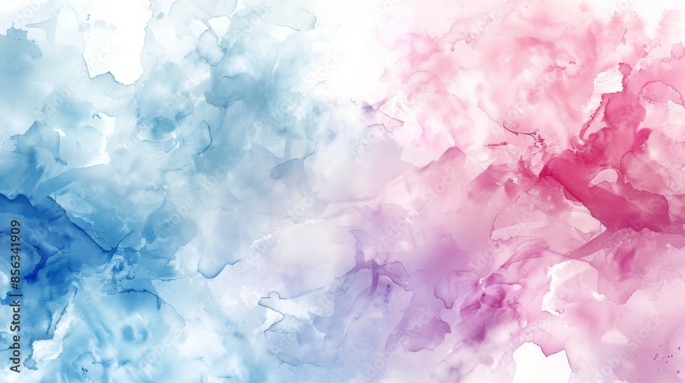 The image is a watercolor painting of a blue and pink sky. The colors are vibrant and saturated, and the painting has a soft, ethereal feel. The image is a watercolor painting of a blue and pink sky. The colors are vibrant and saturated, and the painting has a soft, ethereal feel.