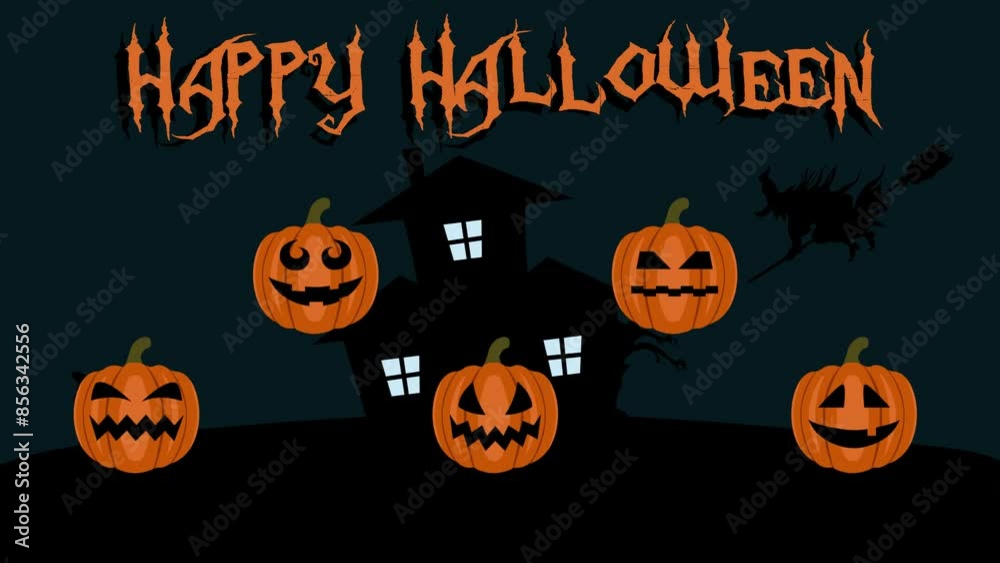 Looping Pumpkin Heads Happy Halloween Animation Looping Pumpkin Heads Happy Halloween Animation