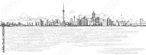 Toronto Skyline with Waterfront Reflection
