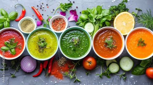 Wallpaper Mural summer soup recipe, colorful veggies and herbs mixed into gazpacho soup for a refreshing and light meal option thats great for summer Torontodigital.ca