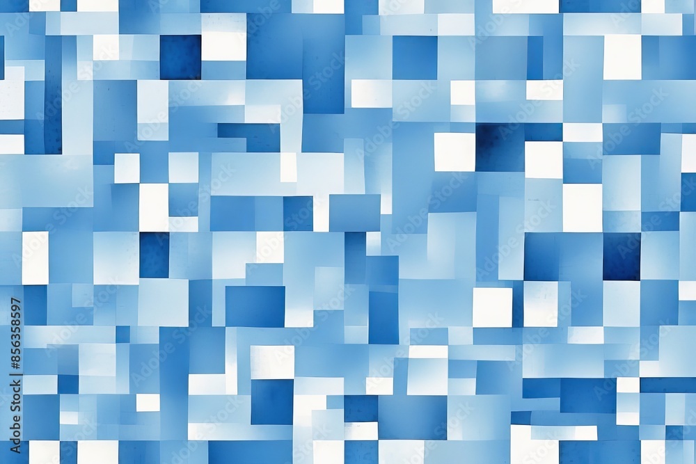 Abstract geometric background with square shapes of white and blue colors Abstract geometric background with square shapes of white and blue colors