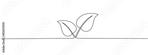 Growing sprout drawn with one continuous editable line. Growing from seed , sprouts , seedling, Eco farming concept. Simple vector single line illustration