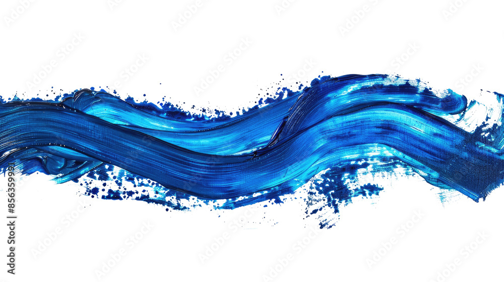 Blue line of paint on an isolated transparent background Blue line of paint on an isolated transparent background