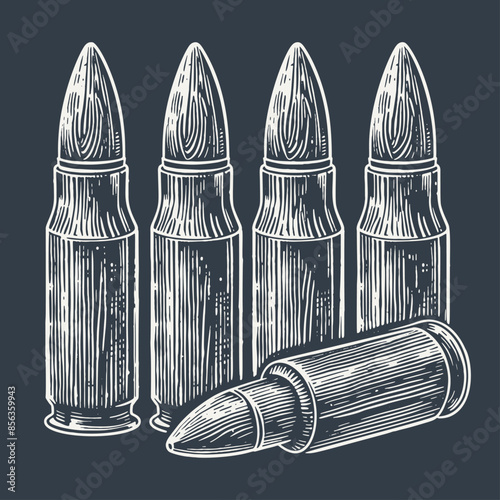Bullets. Vintage woodcut engraving style vector illustration