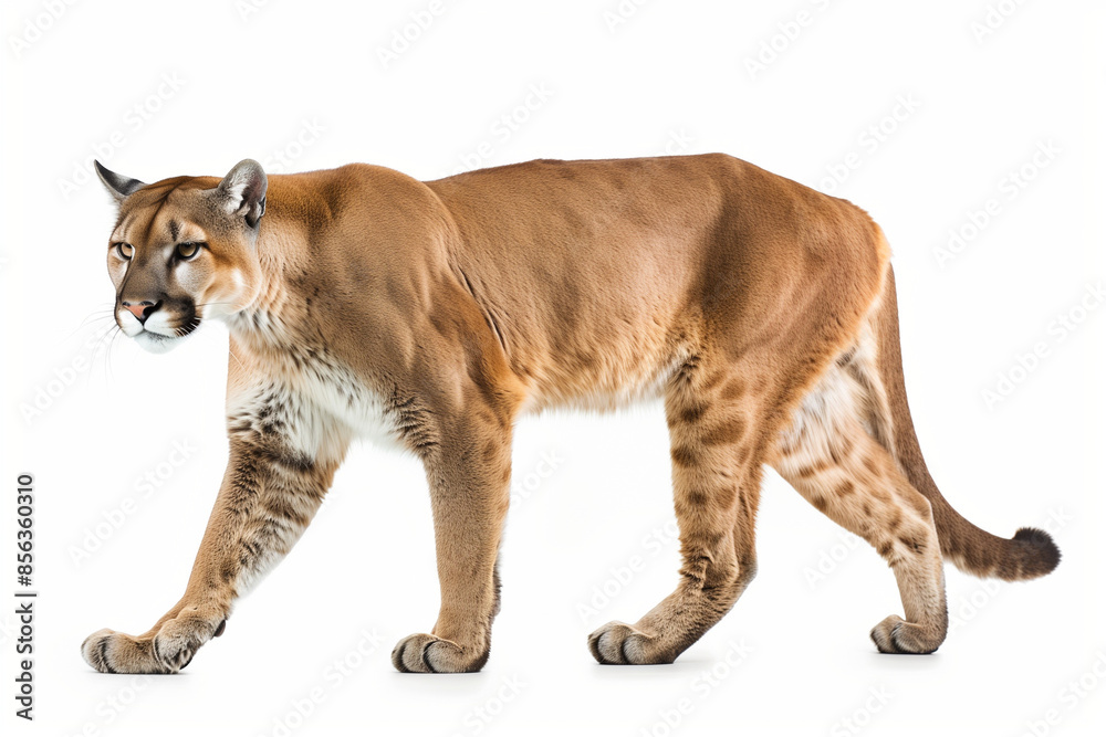 Obraz premium puma with white background