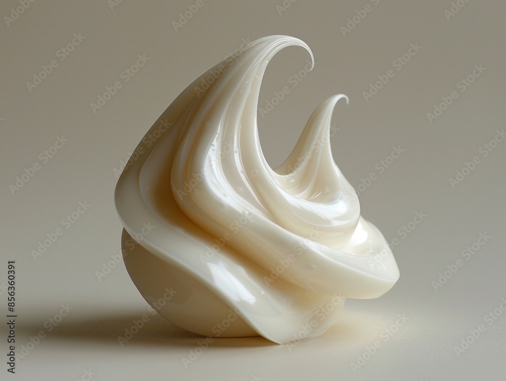 close-up of a cream-colored sculpture delicately placed on a table, showcasing intricate details and elegant design.