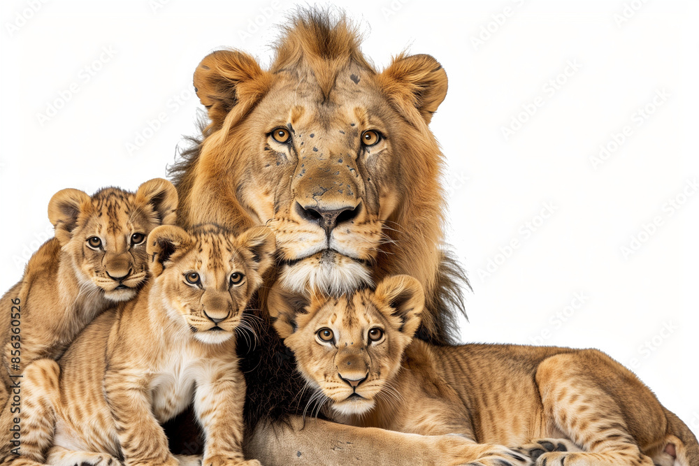 Fototapeta premium lion with his cubs