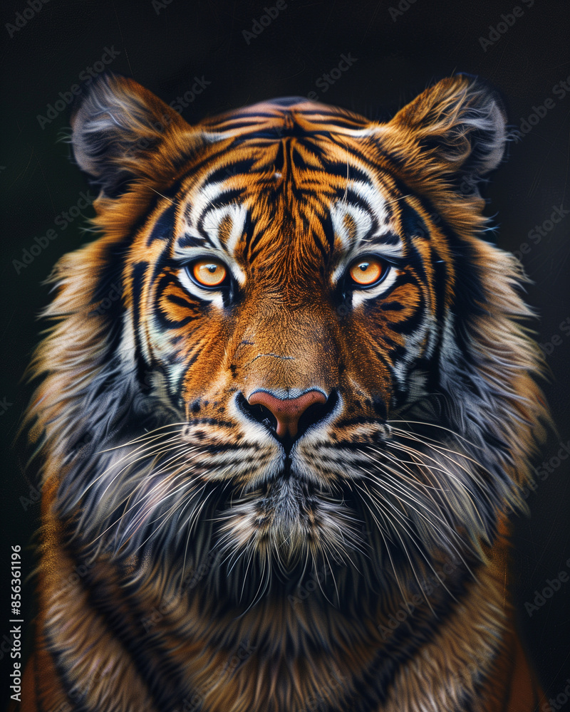 Fototapeta premium Neon Tiger with Vibrant Fur