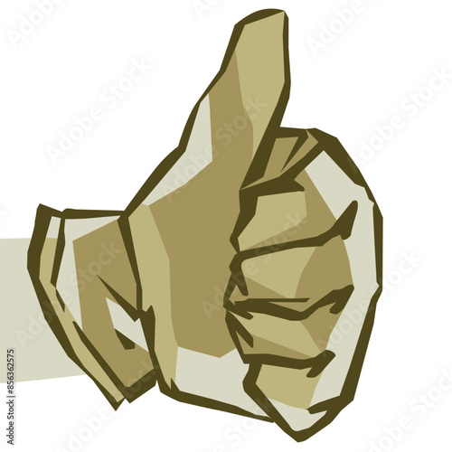 The hand in a construction glove