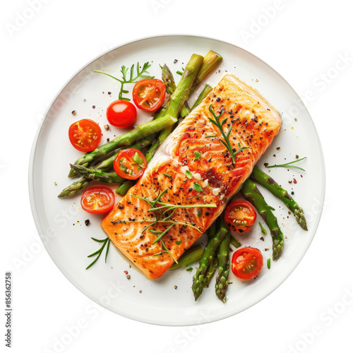 A Plate of Baked  Salmon wi...