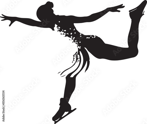 Winter Olympics Pyeongchang County Athlete Sport Figure skating, vector black color silhouette