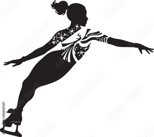 Winter Olympics Pyeongchang County Athlete Sport Figure skating, vector black color silhouette