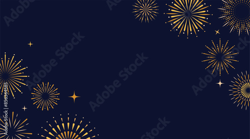 Fireworks set of icons, symbols. Celebration, winner, New year party, anniversary poster and banner design. Chinese new year abstract background