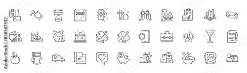 Paint, Phone protection and Floor plan line icons. Pack of Heart, Alarm, Building icon. Pos terminal, Eco food, Chemistry beaker pictogram. Best manager, New house, Online education. Vector