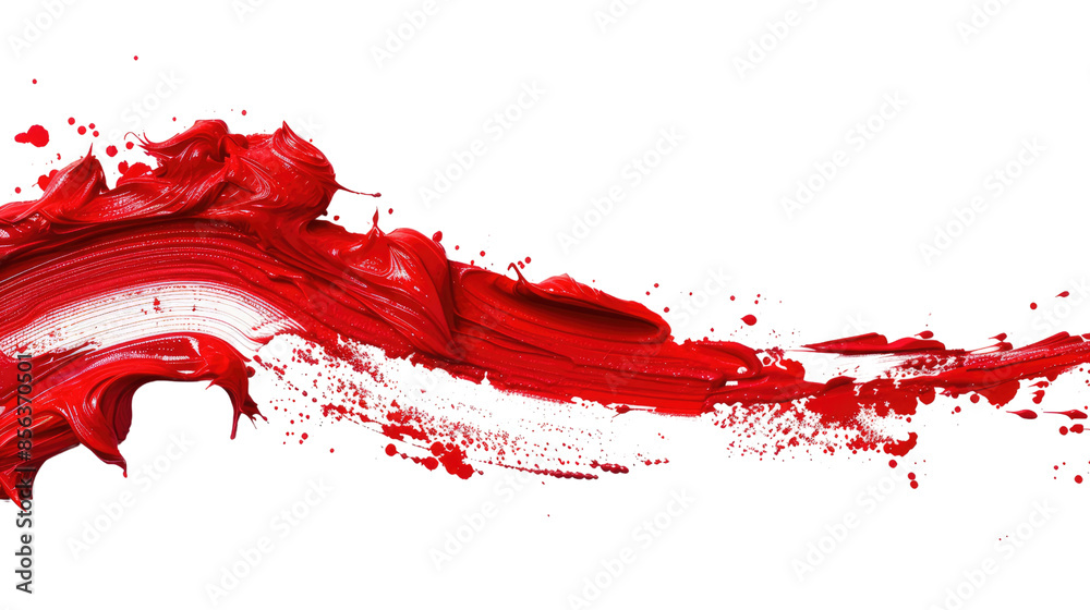 Red line of paint on an isolated transparent background Red line of paint on an isolated transparent background